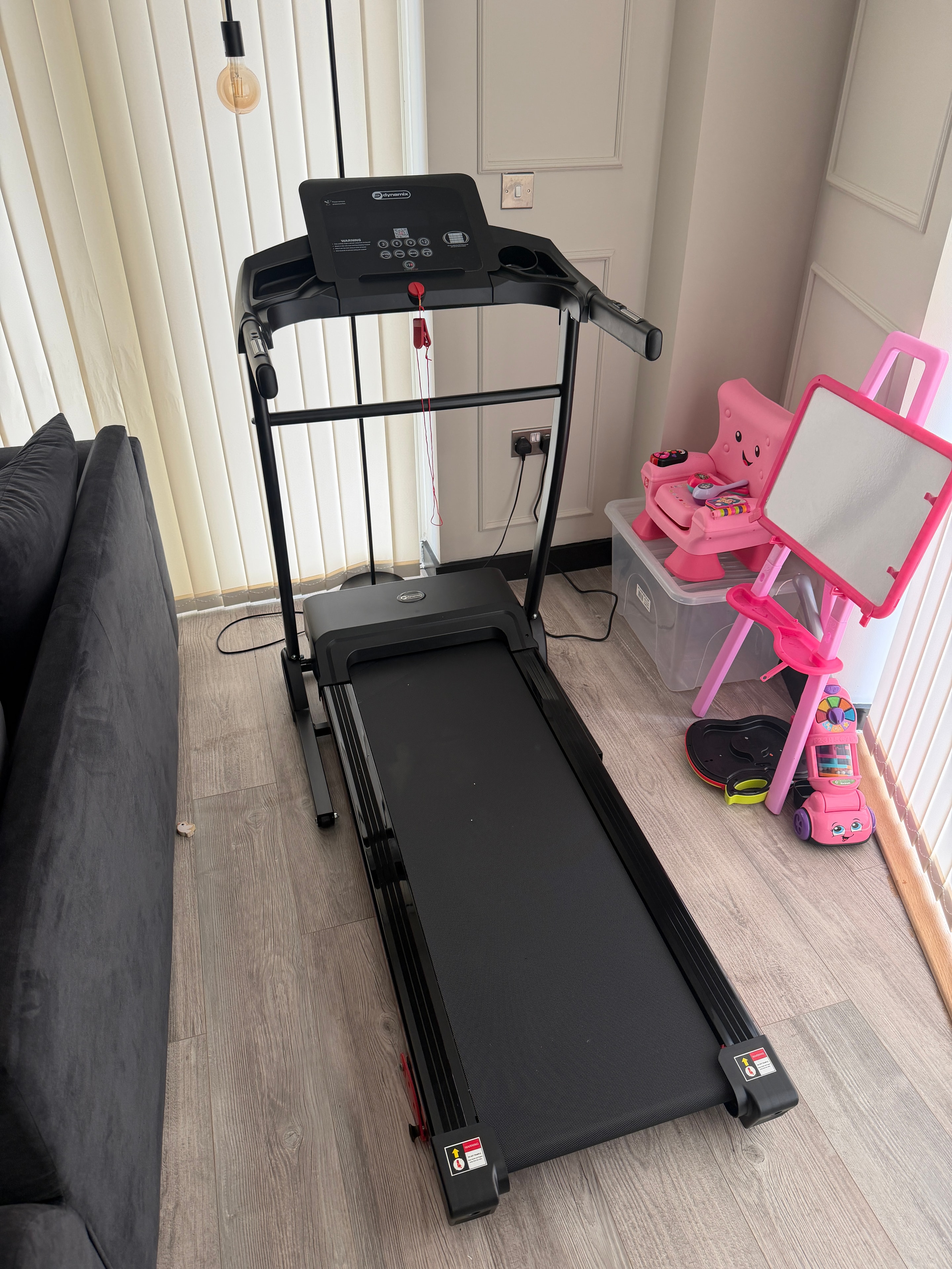 Treadmill fully assembled and ready to use